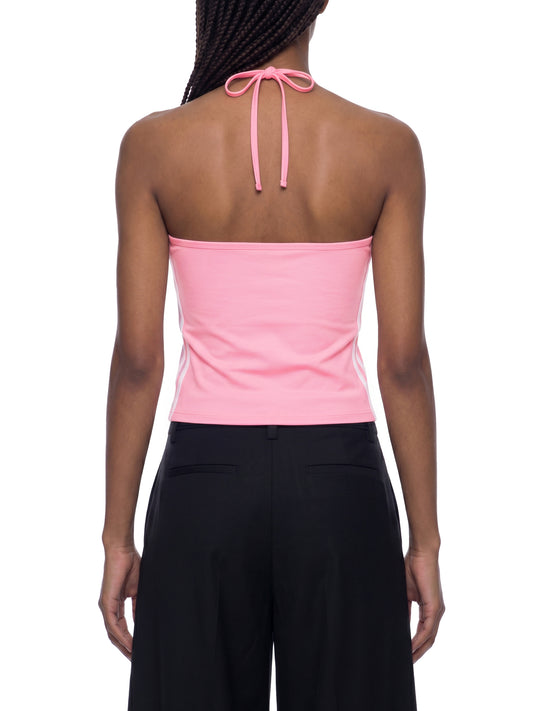Women's Color Block Halter Crop Tank Top