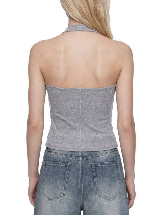 Women's Ribbed Henley Tank Top
