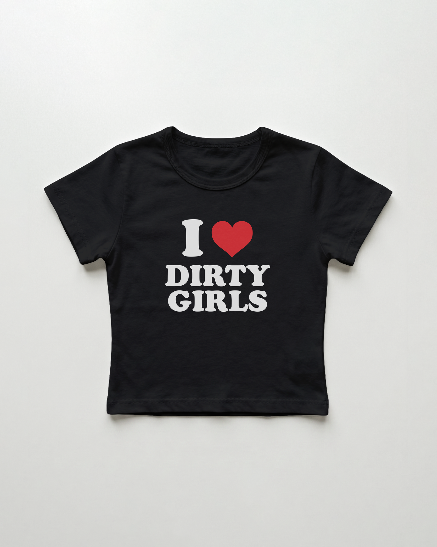 I love dirty girls cropped Baby Tee Schwarz | Lolita Sinz