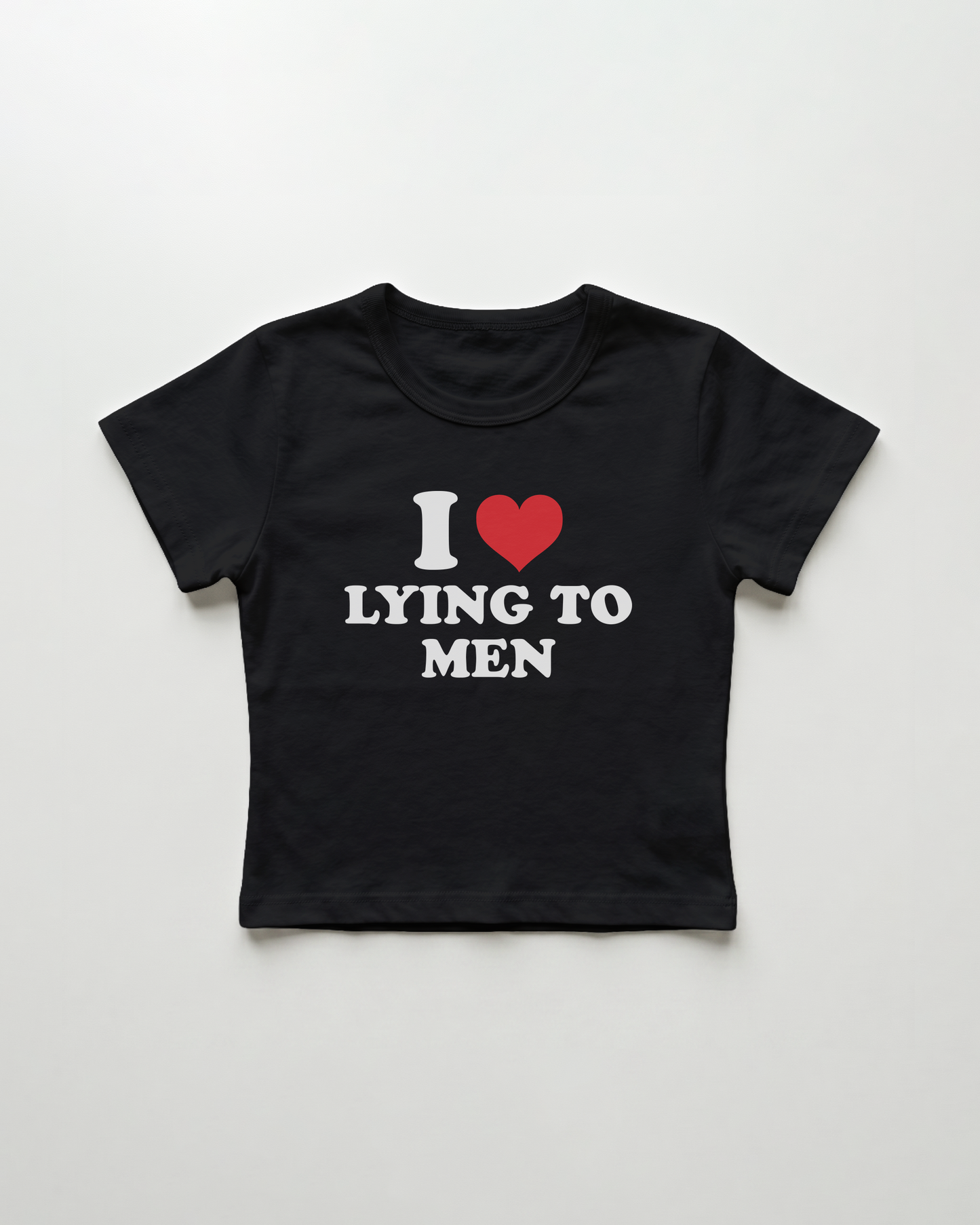 I love lying to men cropped Baby Tee Schwarz | Lolita Sinz