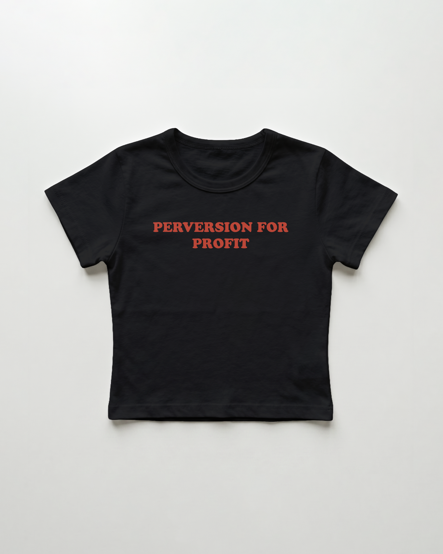perversion for profit cropped Baby Tee Schwarz | Lolita Sinz