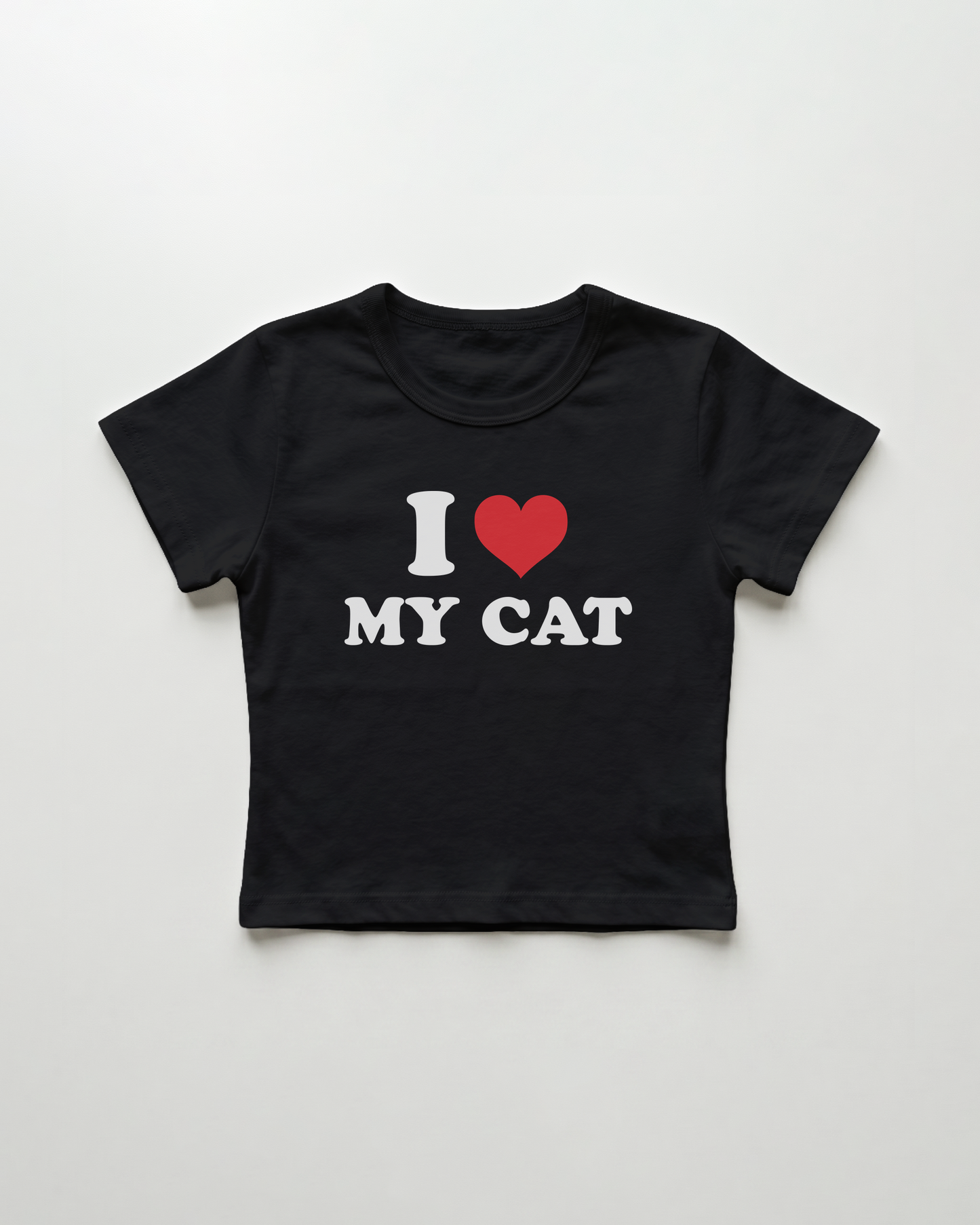 I love my cat cropped Baby Tee Schwarz | Lolita Sinz