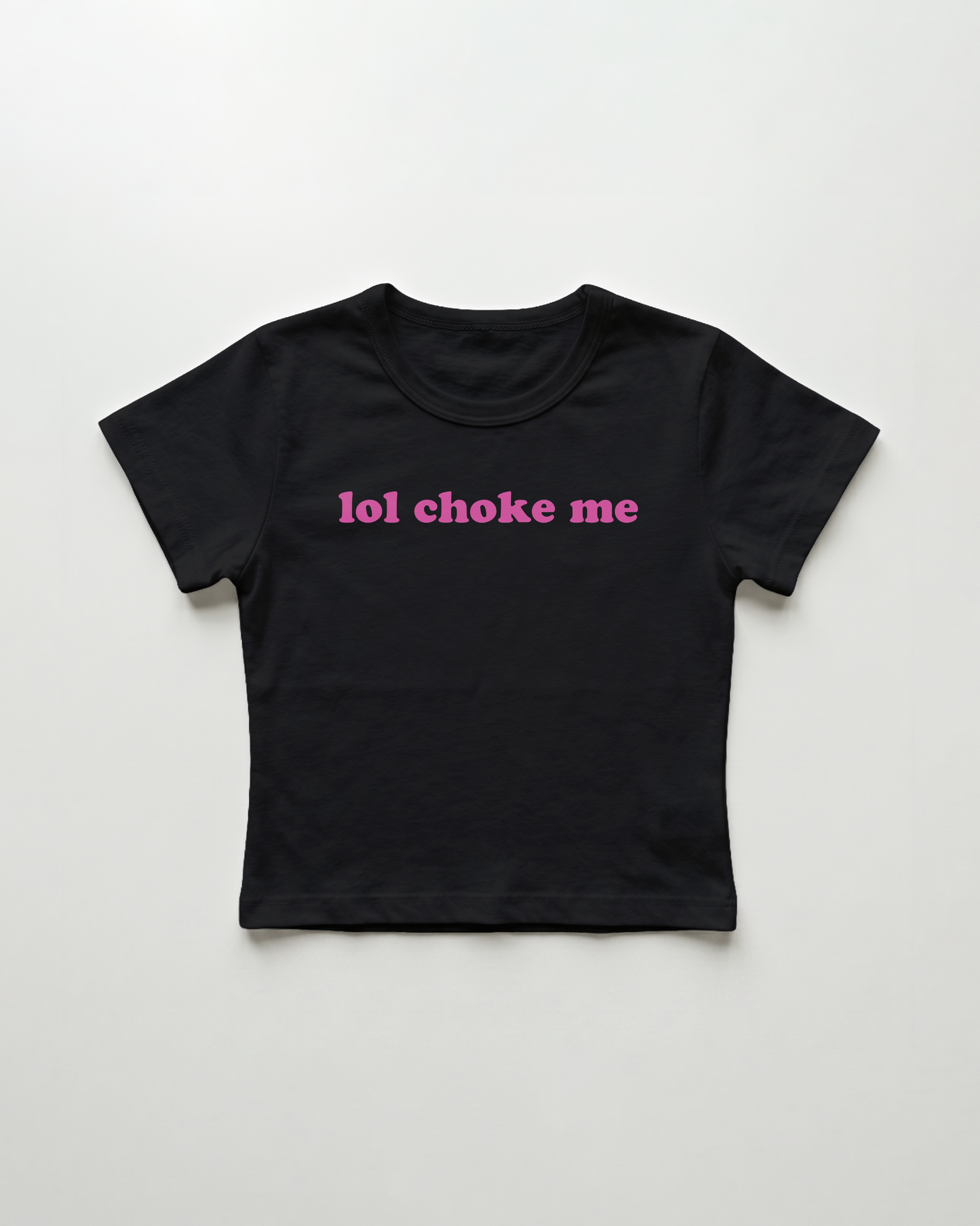 lol choke me cropped Baby Tee Schwarz | Lolita Sinz
