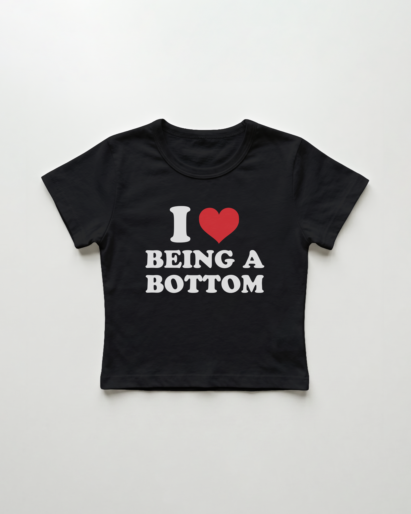 I love being a bottom cropped Baby Tee Schwarz | Lolita Sinz