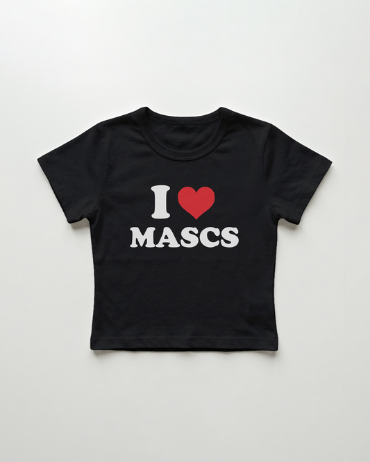 I love mascs cropped Baby Tee Schwarz | Lolita Sinz
