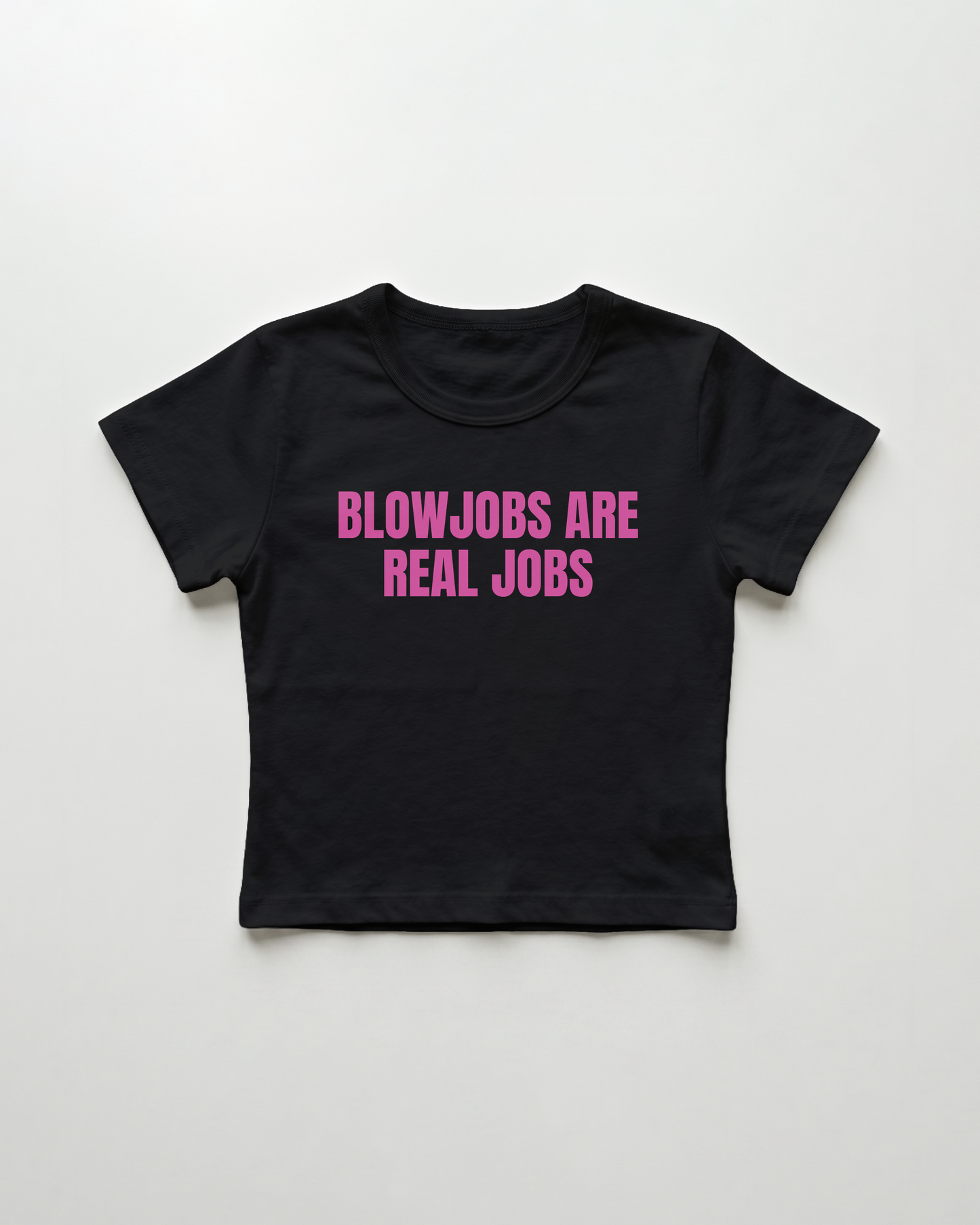 blowjobs are real jobs cropped Baby Tee Schwarz | Lolita Sinz