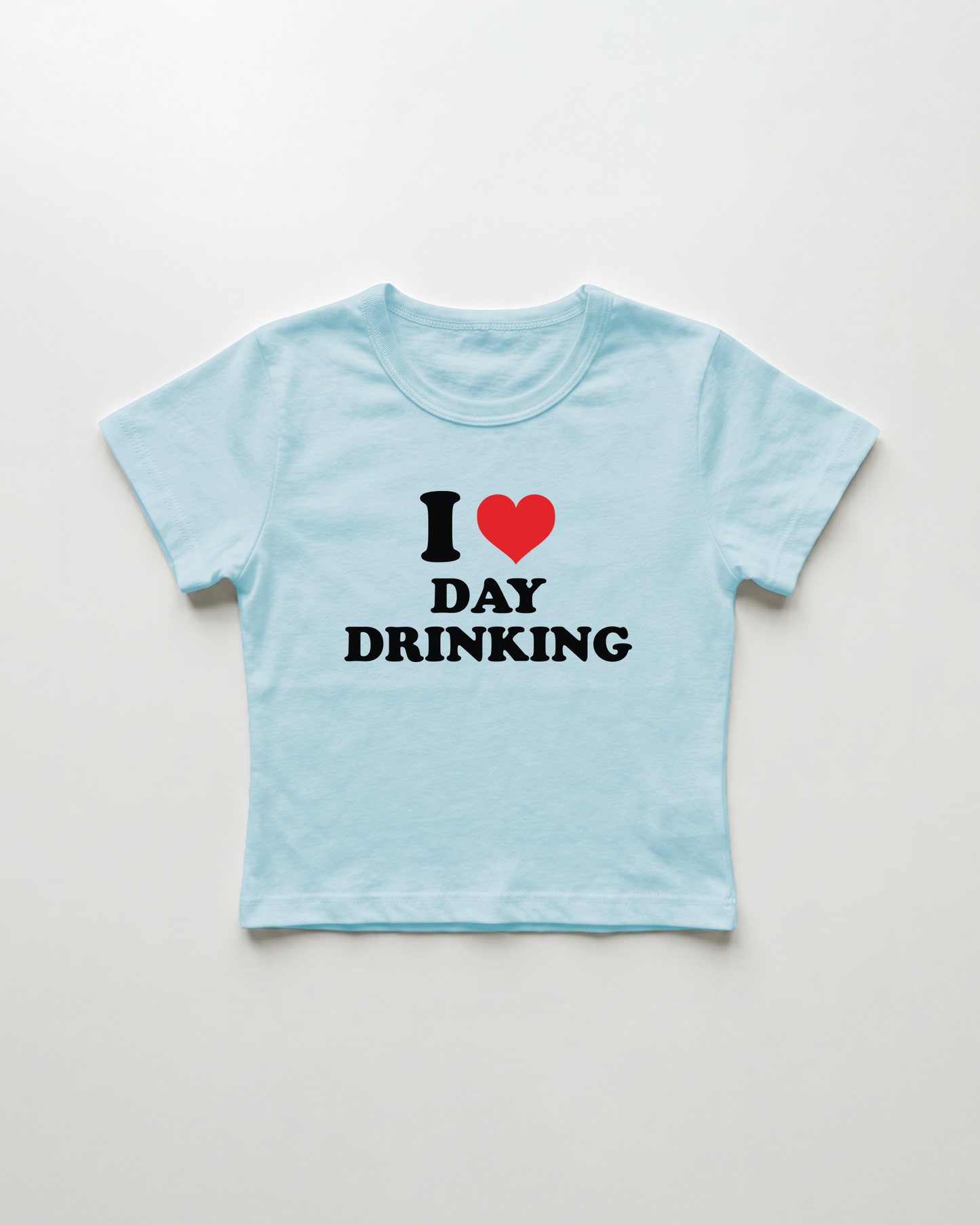 I love day drinking cropped Baby Tee Blue | Lolita Sinz