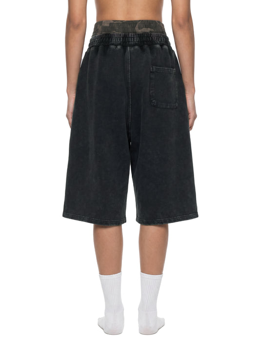 Unisex Vintage Wash Distressed Wide Leg Shorts