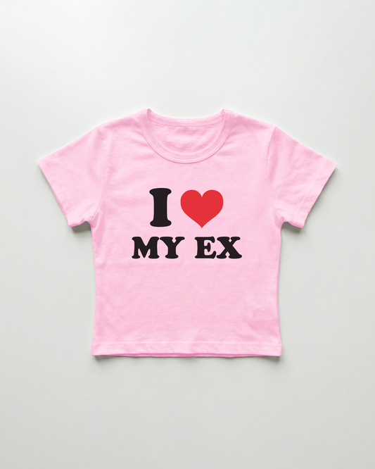 I love my ex cropped Baby Tee Pink | Lolita Sinz