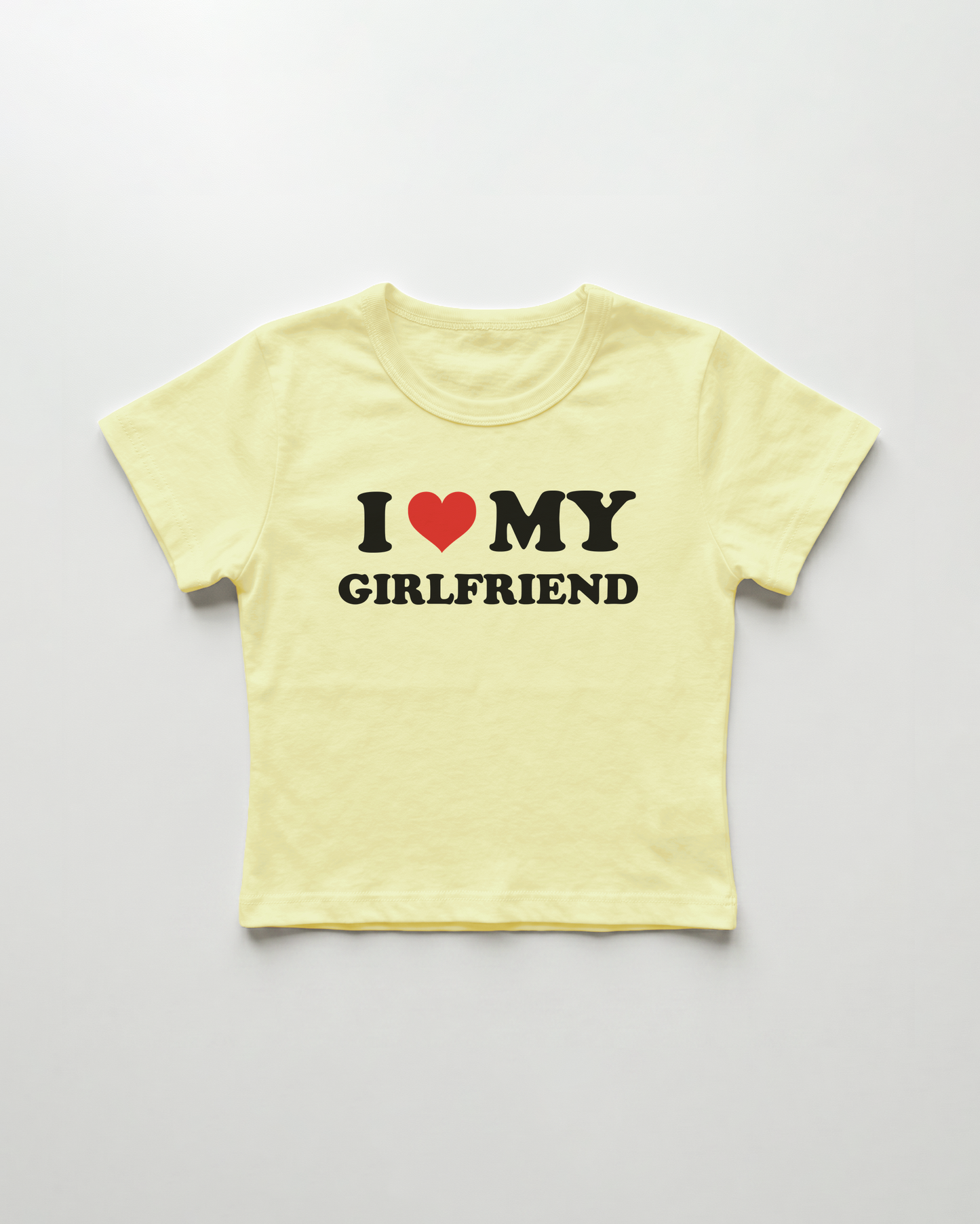 I love my girlfriend cropped Baby Tee Gelb | Lolita Sinz