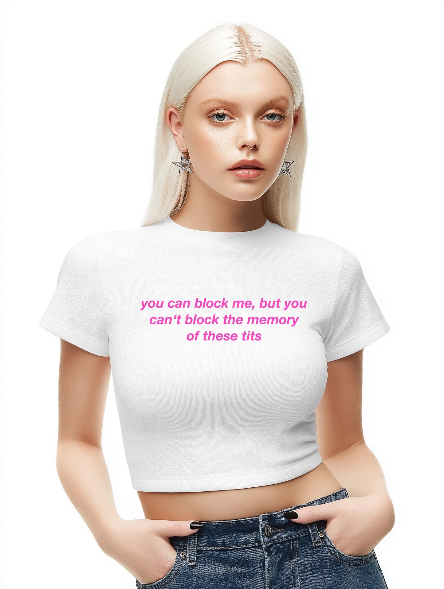 you can block me, but you can't block the memory of these tits Baby Tee Lolita Sinz Mein Shop