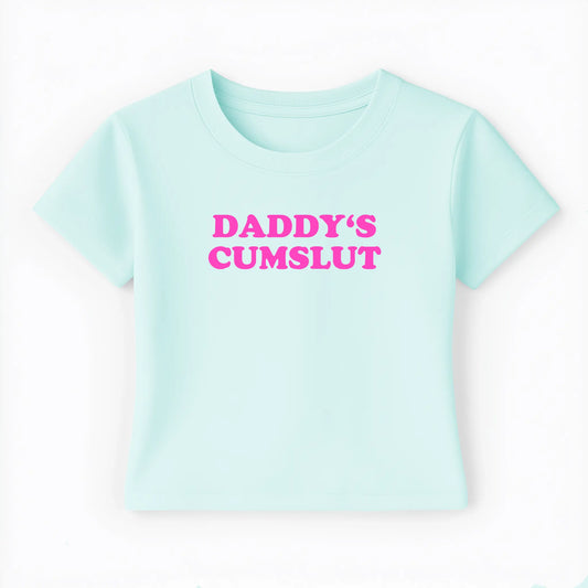 daddy's cumslut Baby Tee - Lolita Sinz