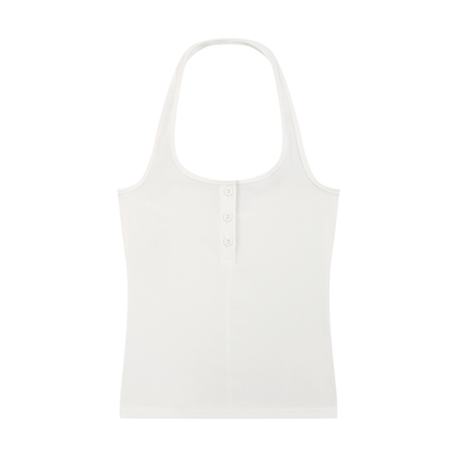 Women's Ribbed Henley Tank Top