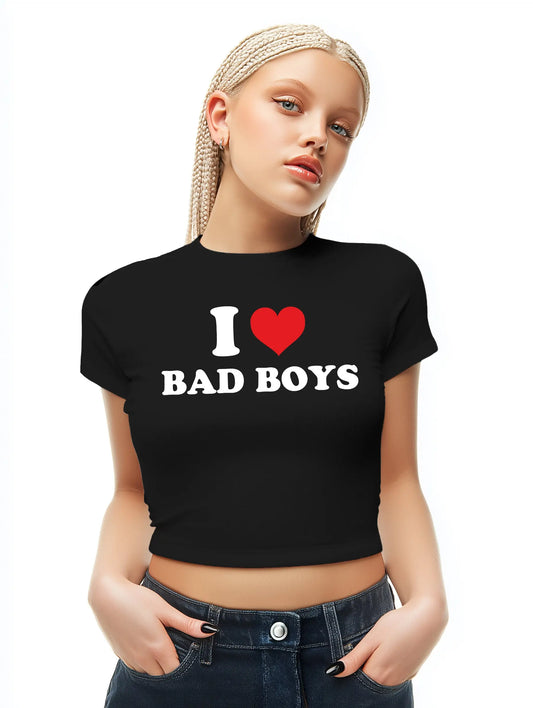 I love bad boys Baby Tee Lolita Sinz Mein Shop