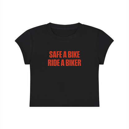 Safe A Bike Ride A Biker Cropped T-Shirt