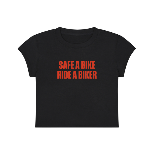 Safe A Bike Ride A Biker Cropped T-Shirt