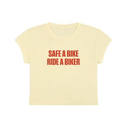 Safe A Bike Ride A Biker Cropped T-Shirt