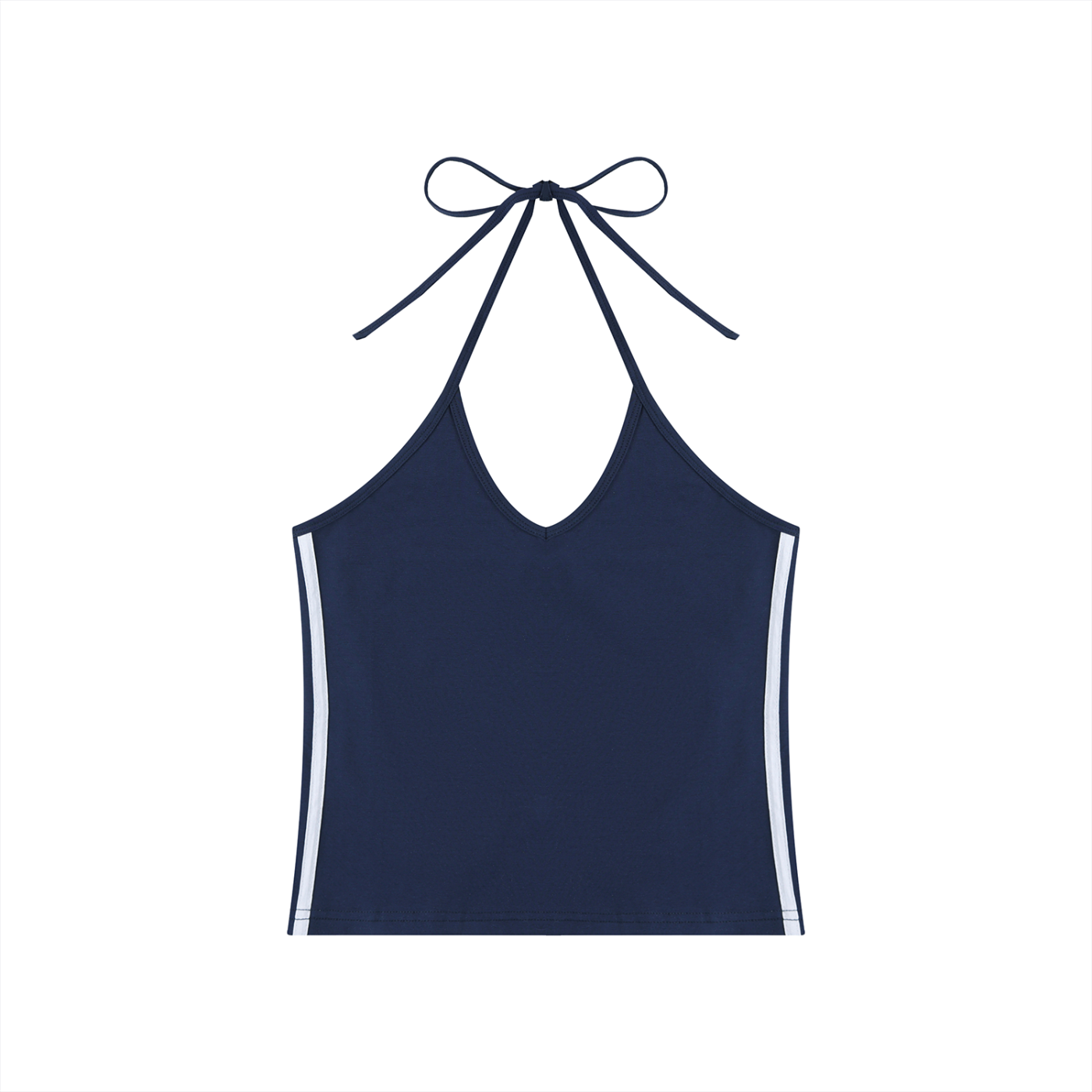 Women's Color Block Halter Crop Tank Top