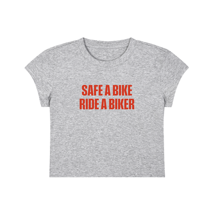 Safe A Bike Ride A Biker Cropped T-Shirt
