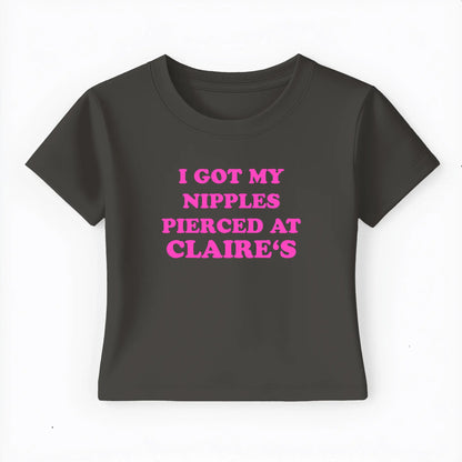 I got my nipples pierced at claire's Baby Tee - Lolita Sinz