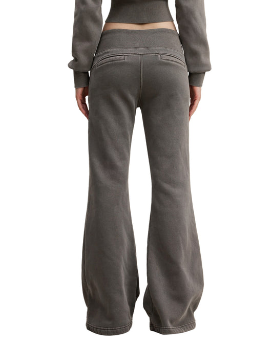 Vintage Washed Flared Fleece Pants