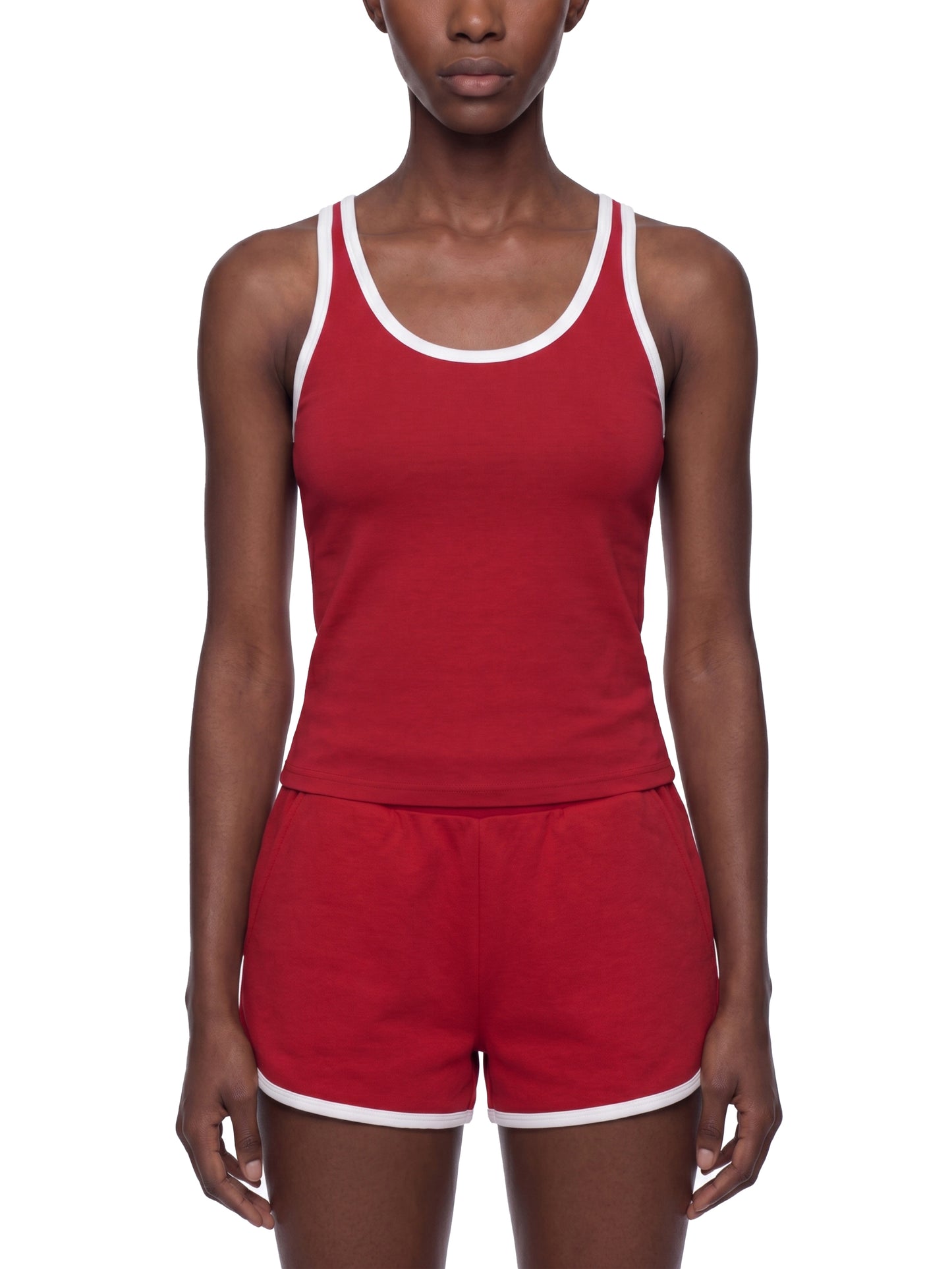 Women's Color Block Cropped Tank Top