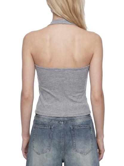 Women's Ribbed Henley Tank Top