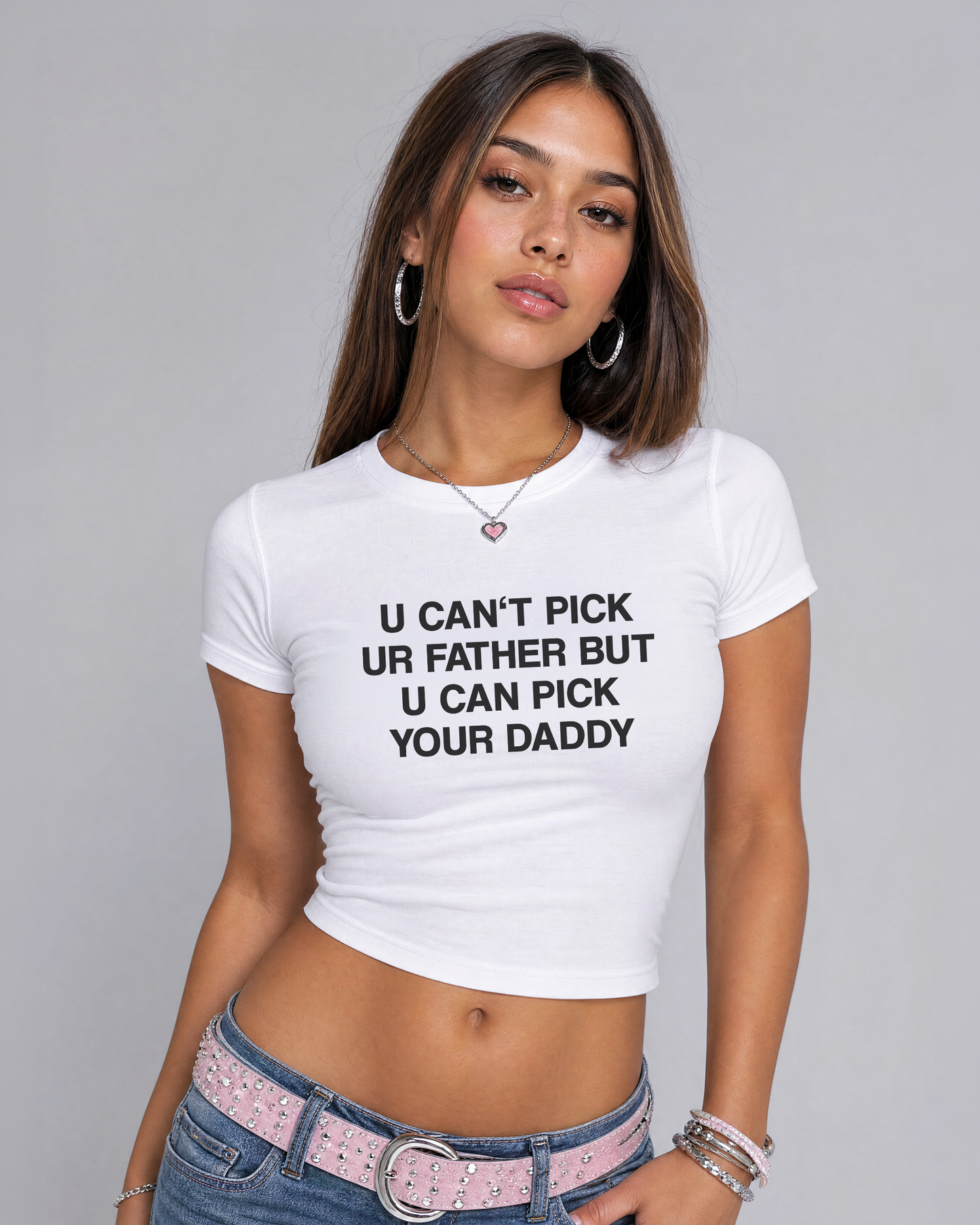 u can't pick ur father but u can pick your daddy cropped Baby Tee