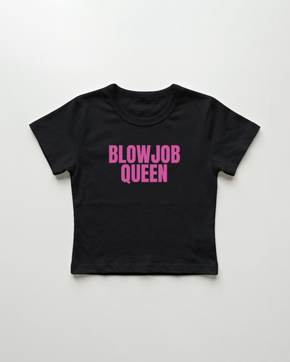 blowjob queen cropped Baby Tee Schwarz | Lolita Sinz