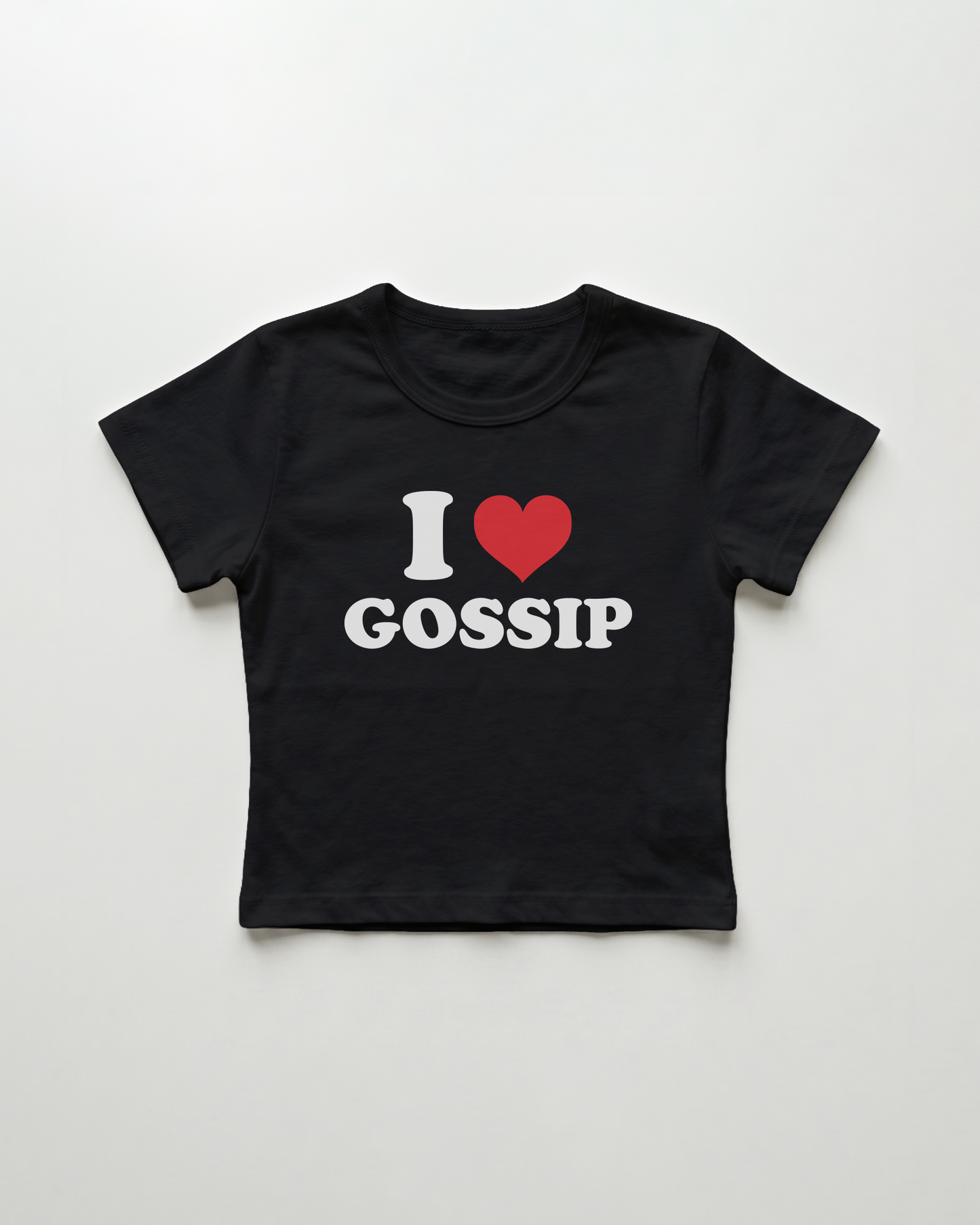 I love gossip cropped Baby Tee Schwarz | Lolita Sinz