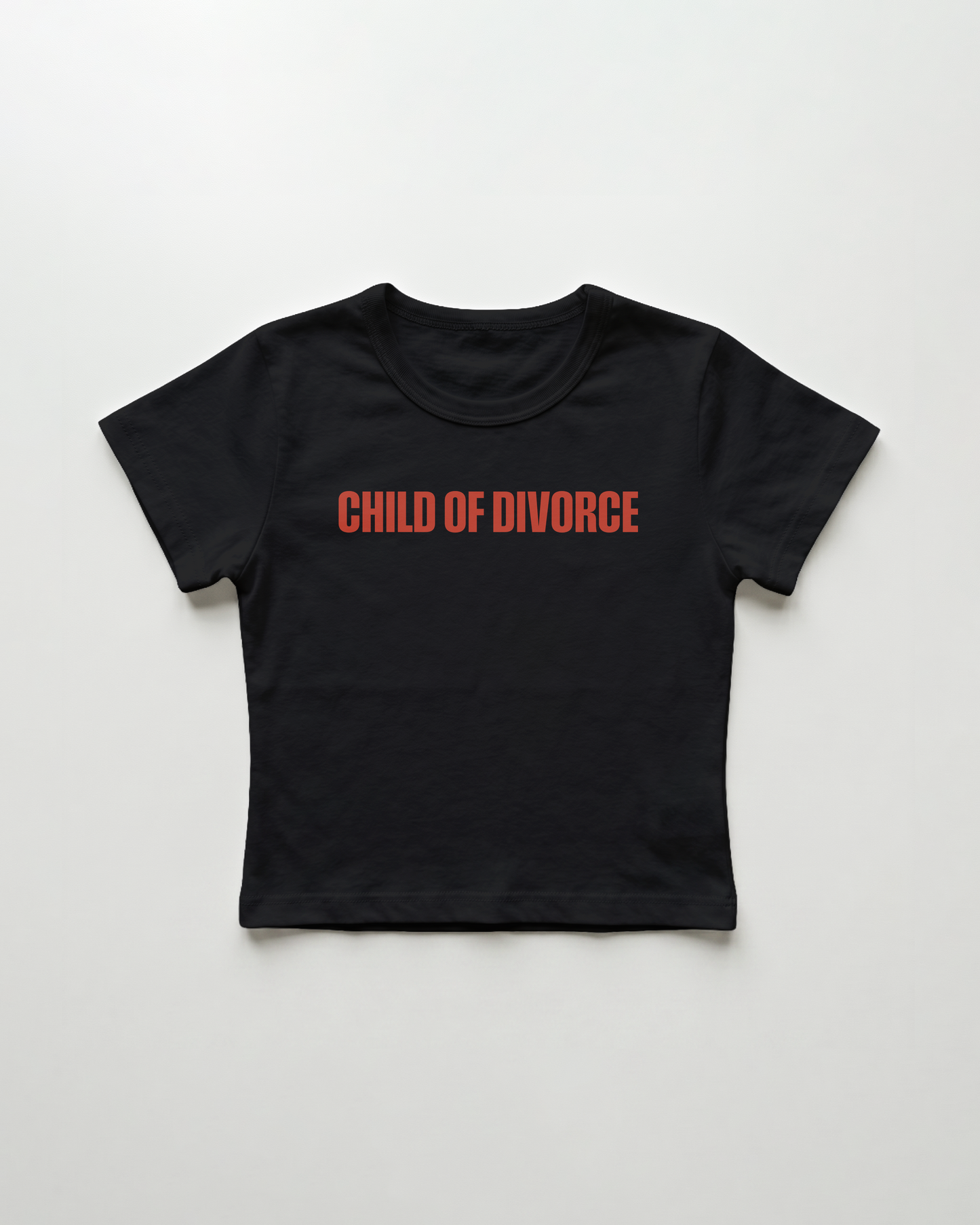 child of divorce cropped Baby Tee Schwarz | Lolita Sinz