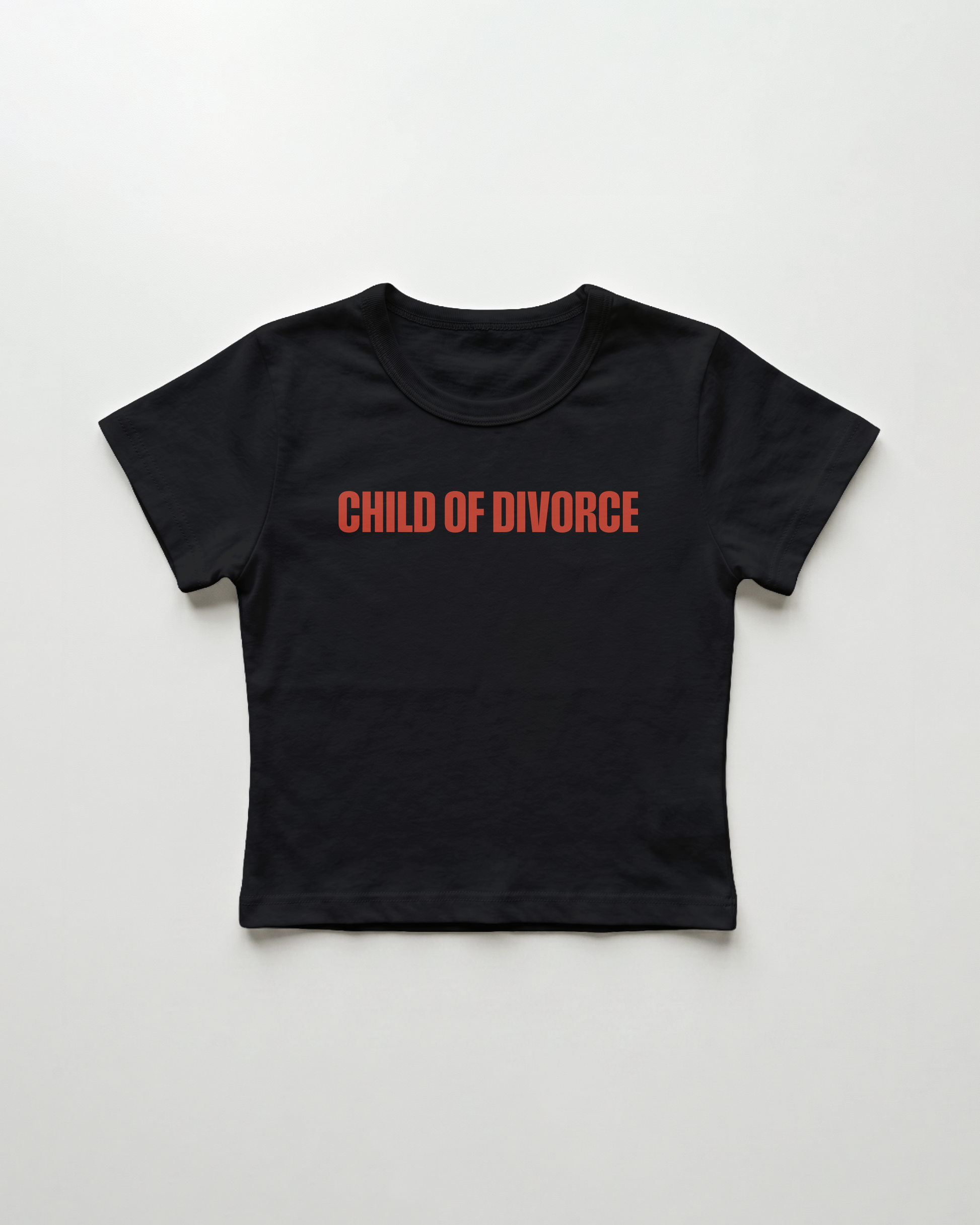 child of divorce cropped Baby Tee Schwarz | Lolita Sinz