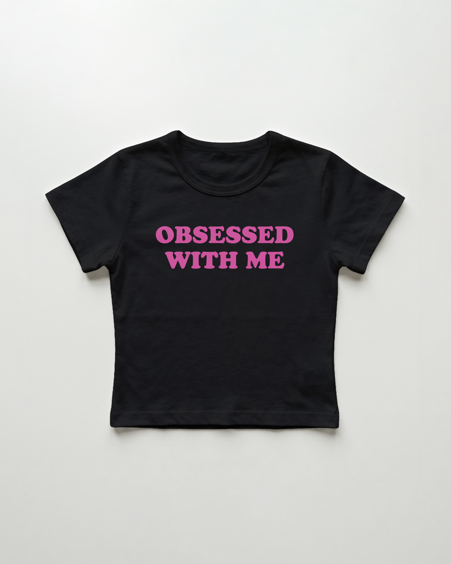obsessed with me cropped Baby Tee Schwarz | Lolita Sinz