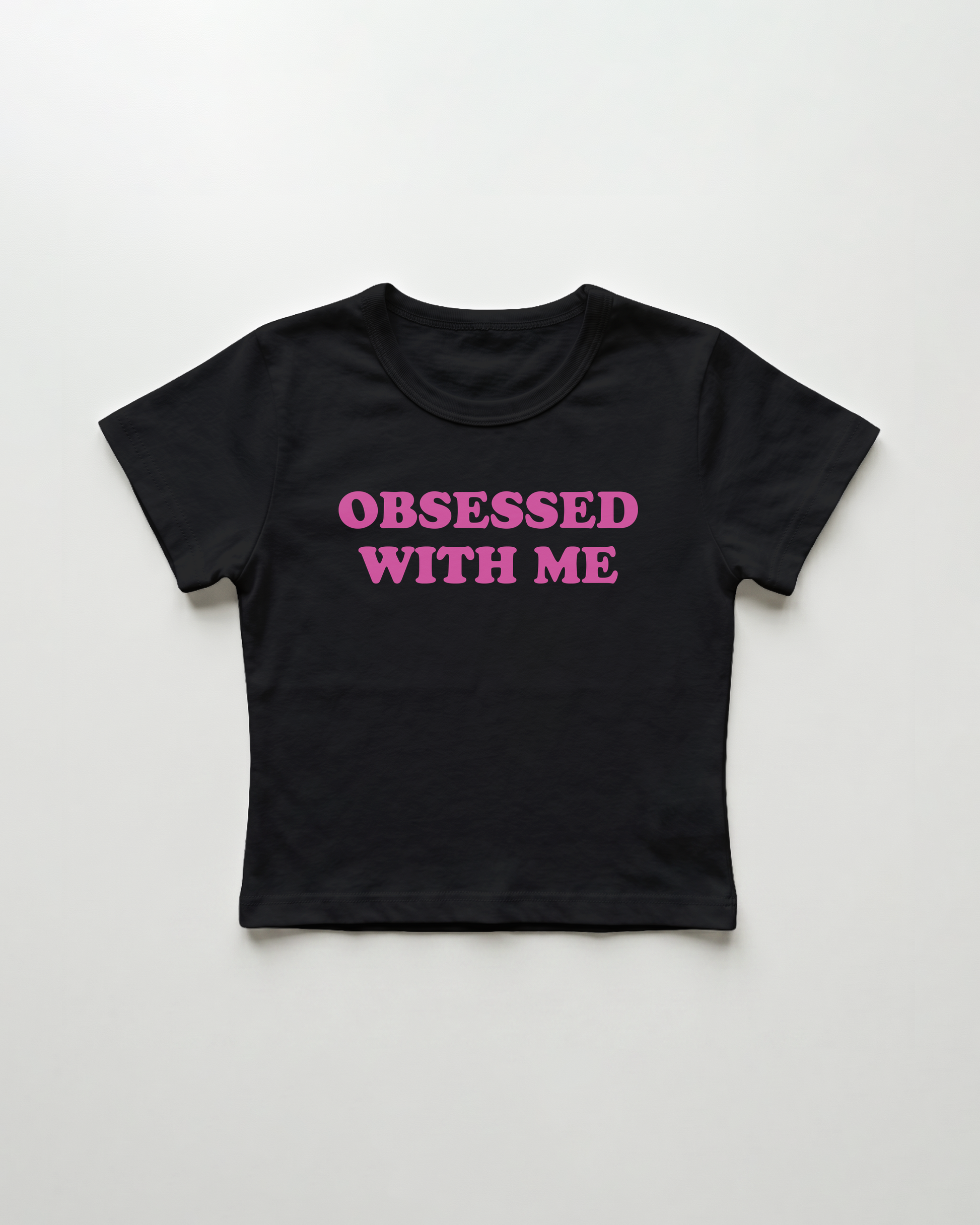 obsessed with me cropped Baby Tee Schwarz | Lolita Sinz