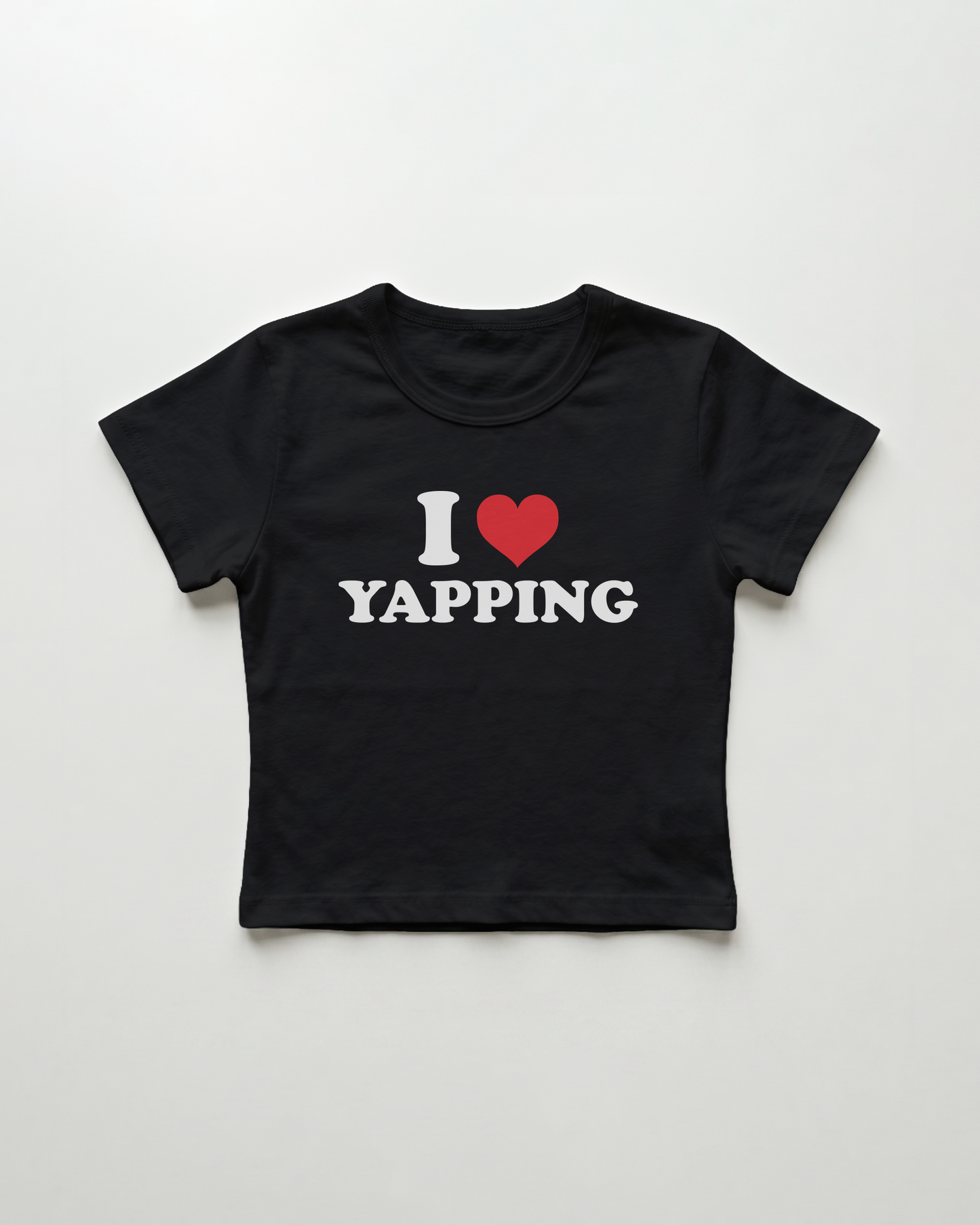 I love yapping cropped Baby Tee Schwarz | Lolita Sinz