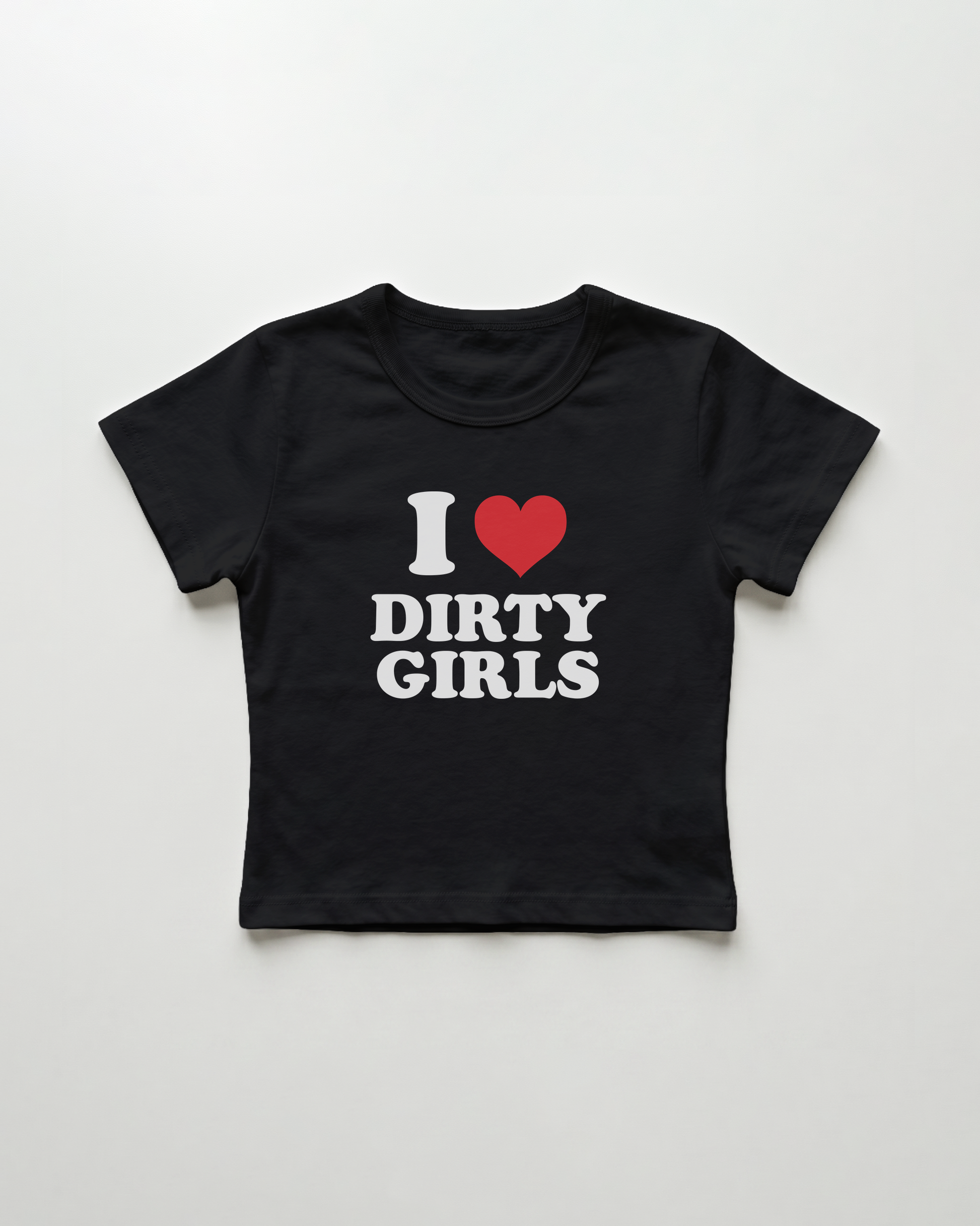 I love dirty girls cropped Baby Tee Schwarz | Lolita Sinz