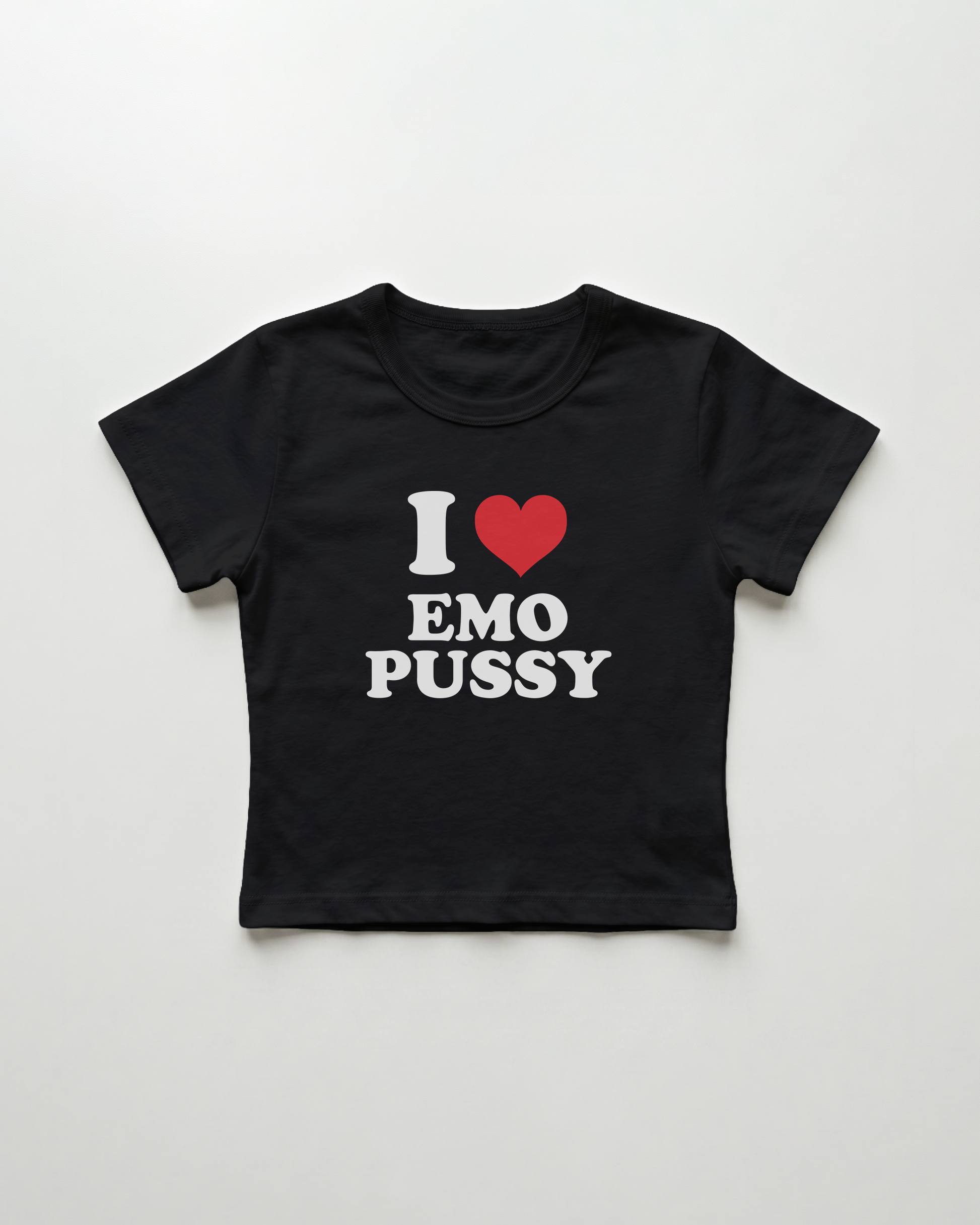 I love emo pussy cropped Baby Tee Schwarz | Lolita Sinz