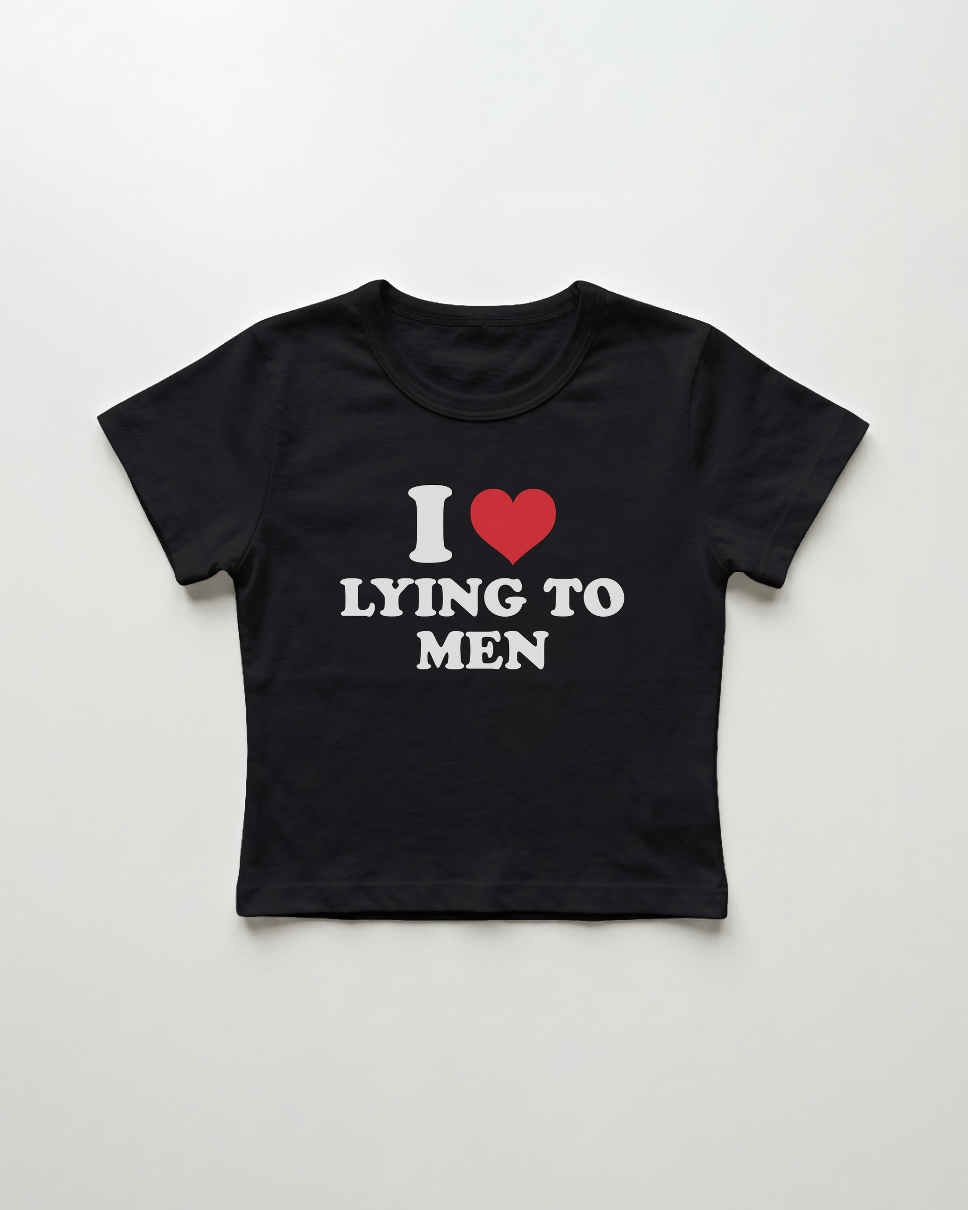 I love lying to men cropped Baby Tee Schwarz | Lolita Sinz