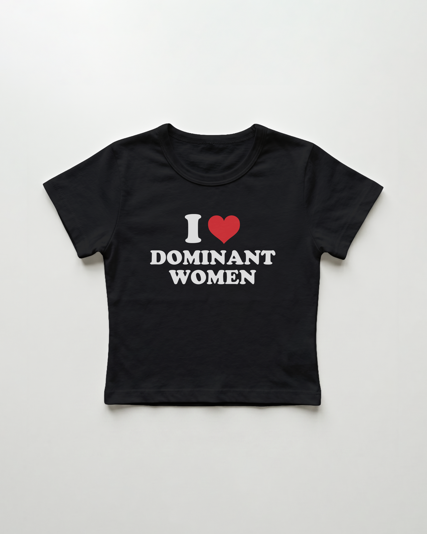 I love dominant women cropped Baby Tee Schwarz | Lolita Sinz