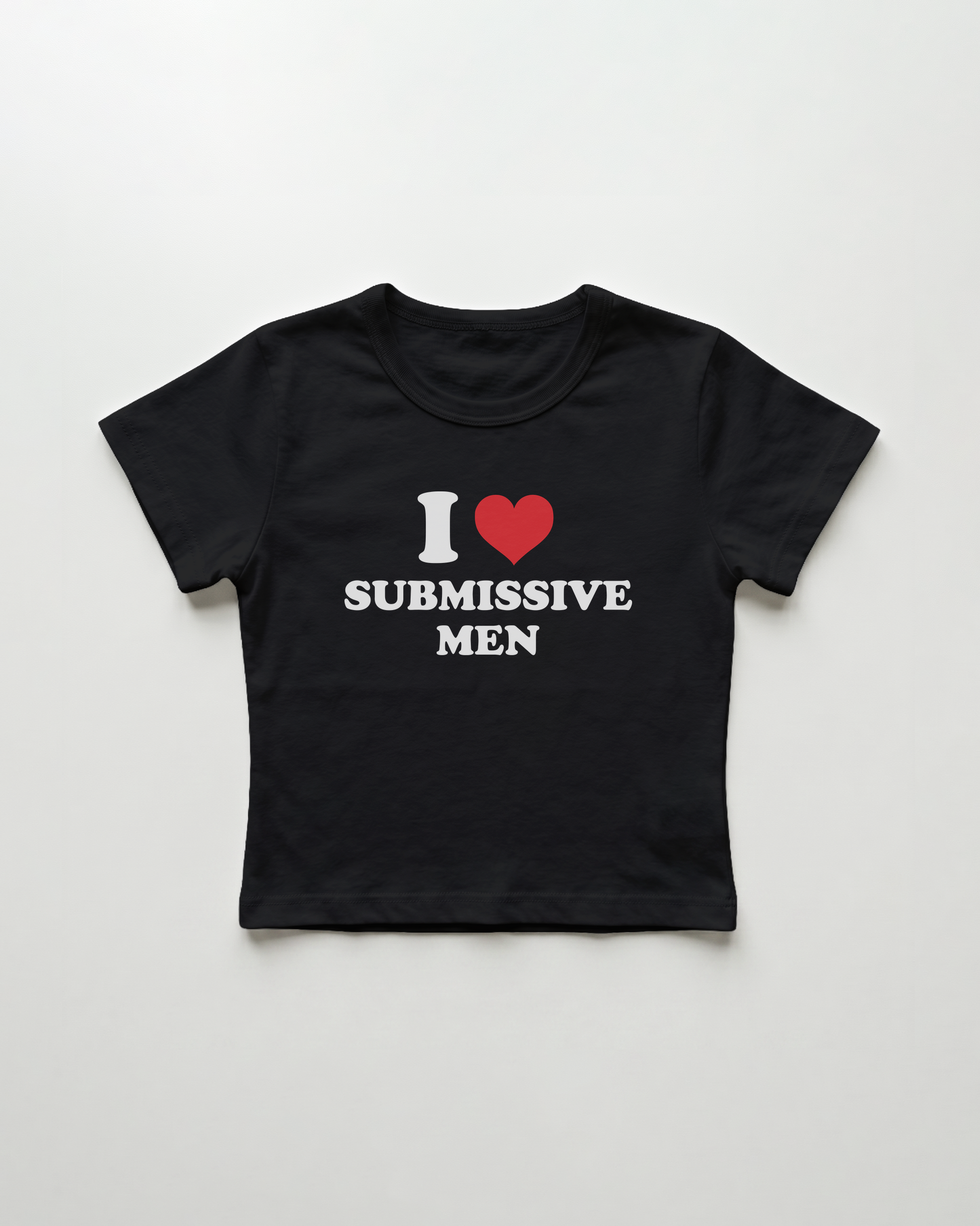 I love submissive men cropped Baby Tee Schwarz | Lolita Sinz