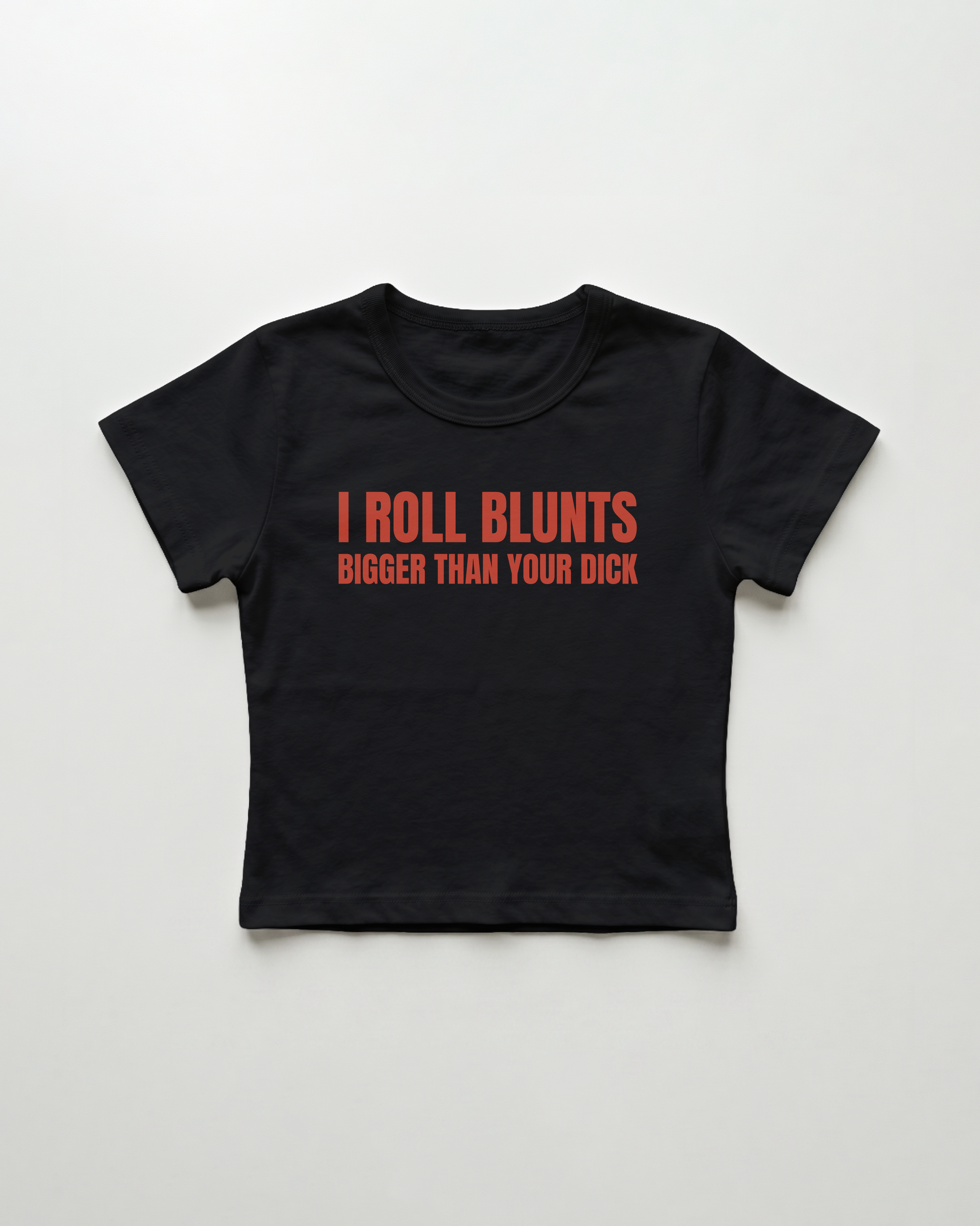 I roll blunts bigger than your dick cropped Baby Tee Schwarz | Lolita Sinz