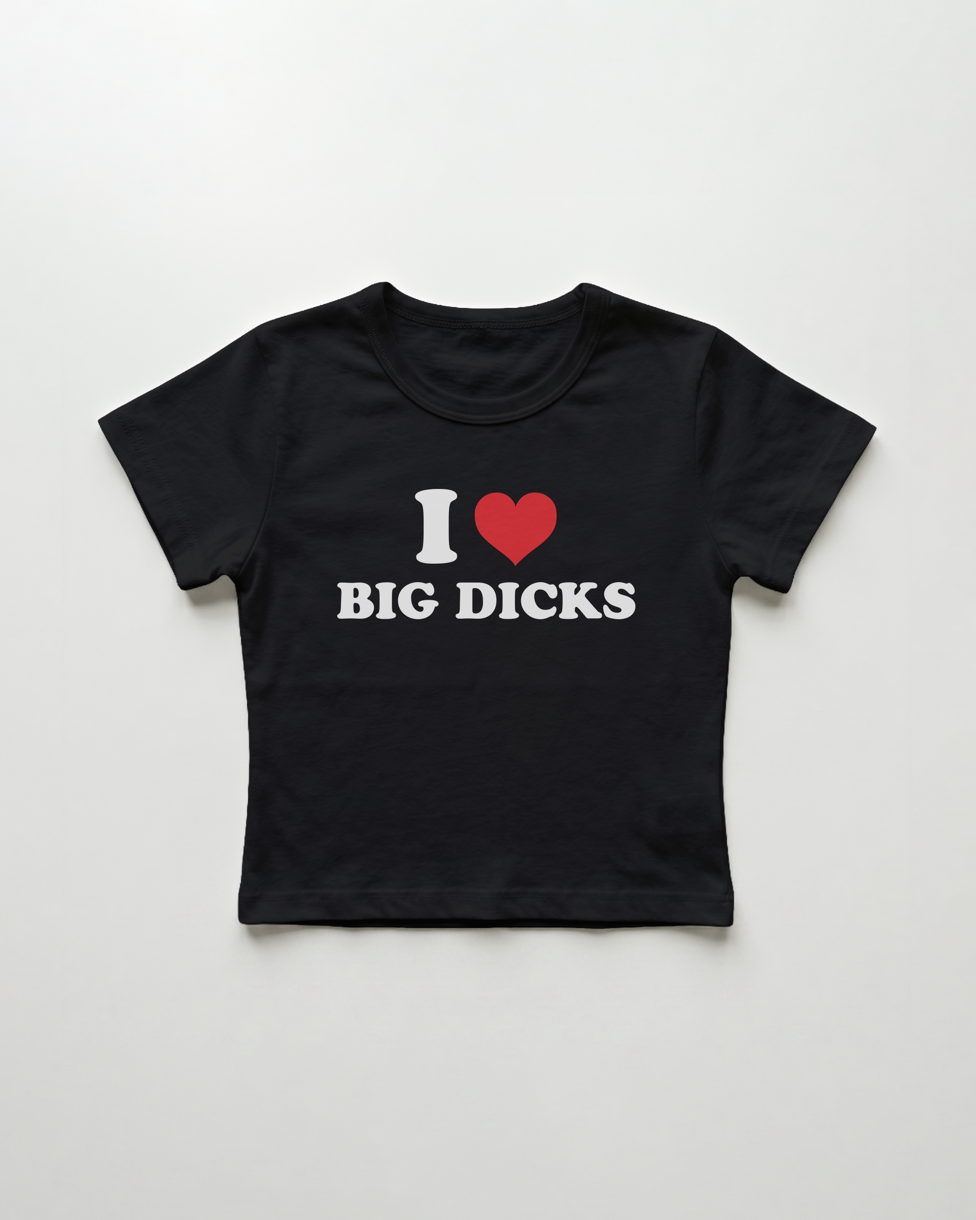 I love big dicks cropped Baby Tee Schwarz | Lolita Sinz