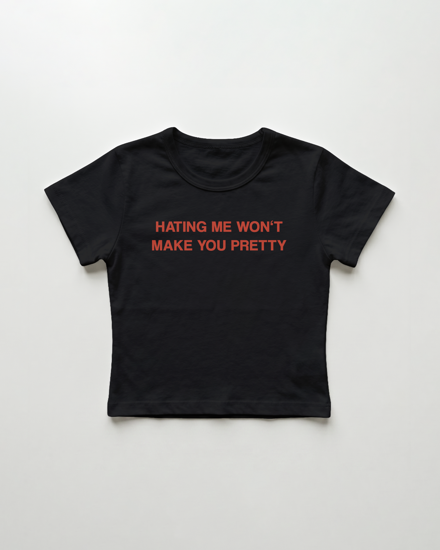 hating me won't make you pretty cropped Baby Tee Schwarz | Lolita Sinz