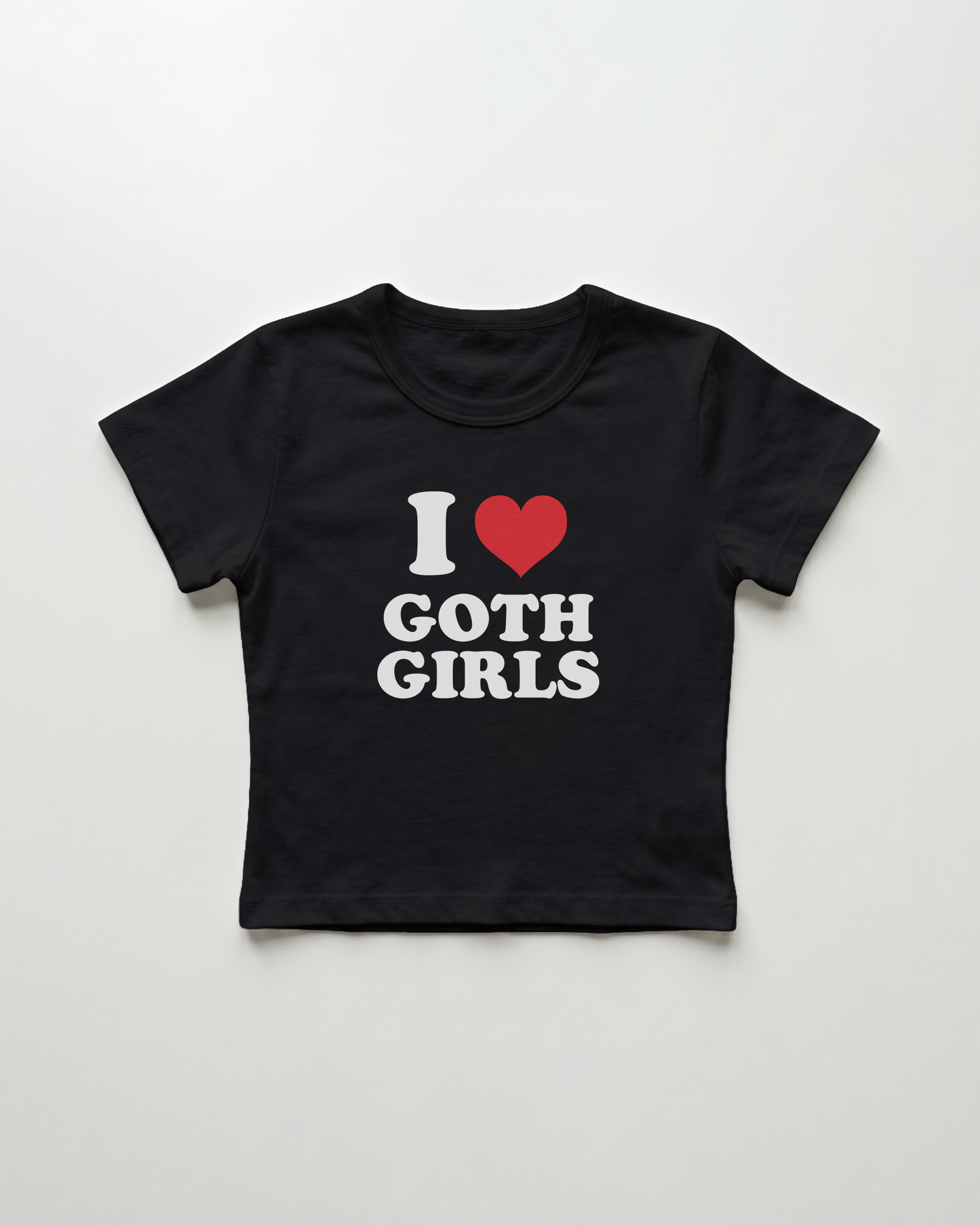 I love goth girls cropped Baby Tee Schwarz | Lolita Sinz