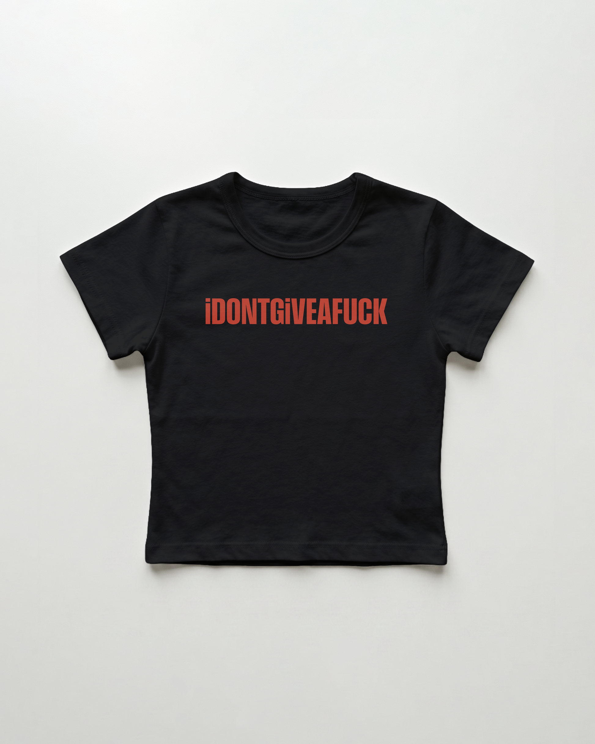 idontgiveafuck cropped Baby Tee Schwarz | Lolita Sinz