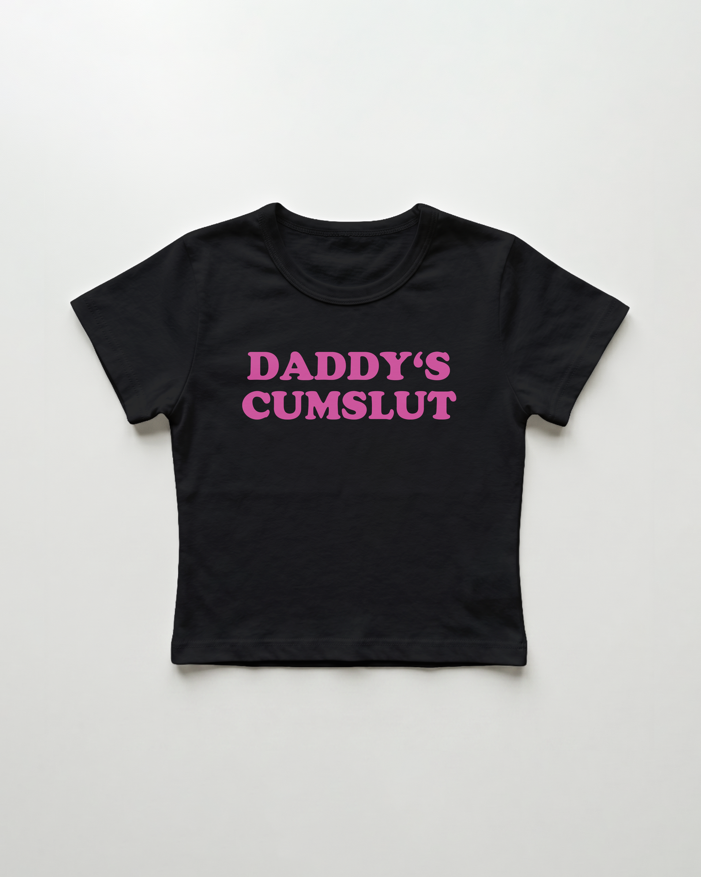 daddy's cumslut cropped Baby Tee Schwarz | Lolita Sinz