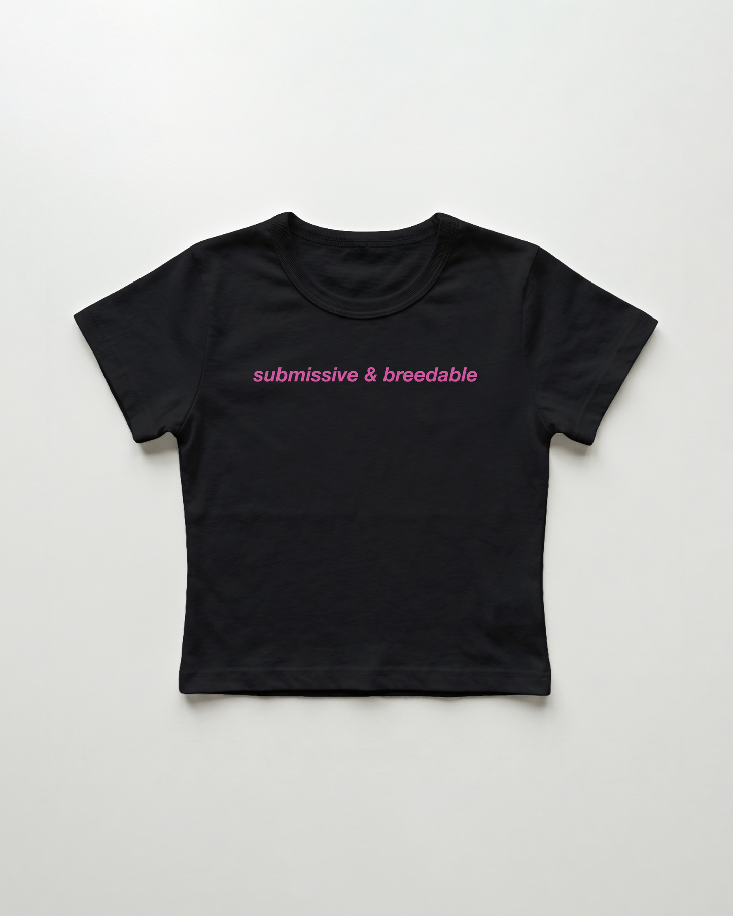 submissive & breedable cropped Baby Tee Schwarz | Lolita Sinz