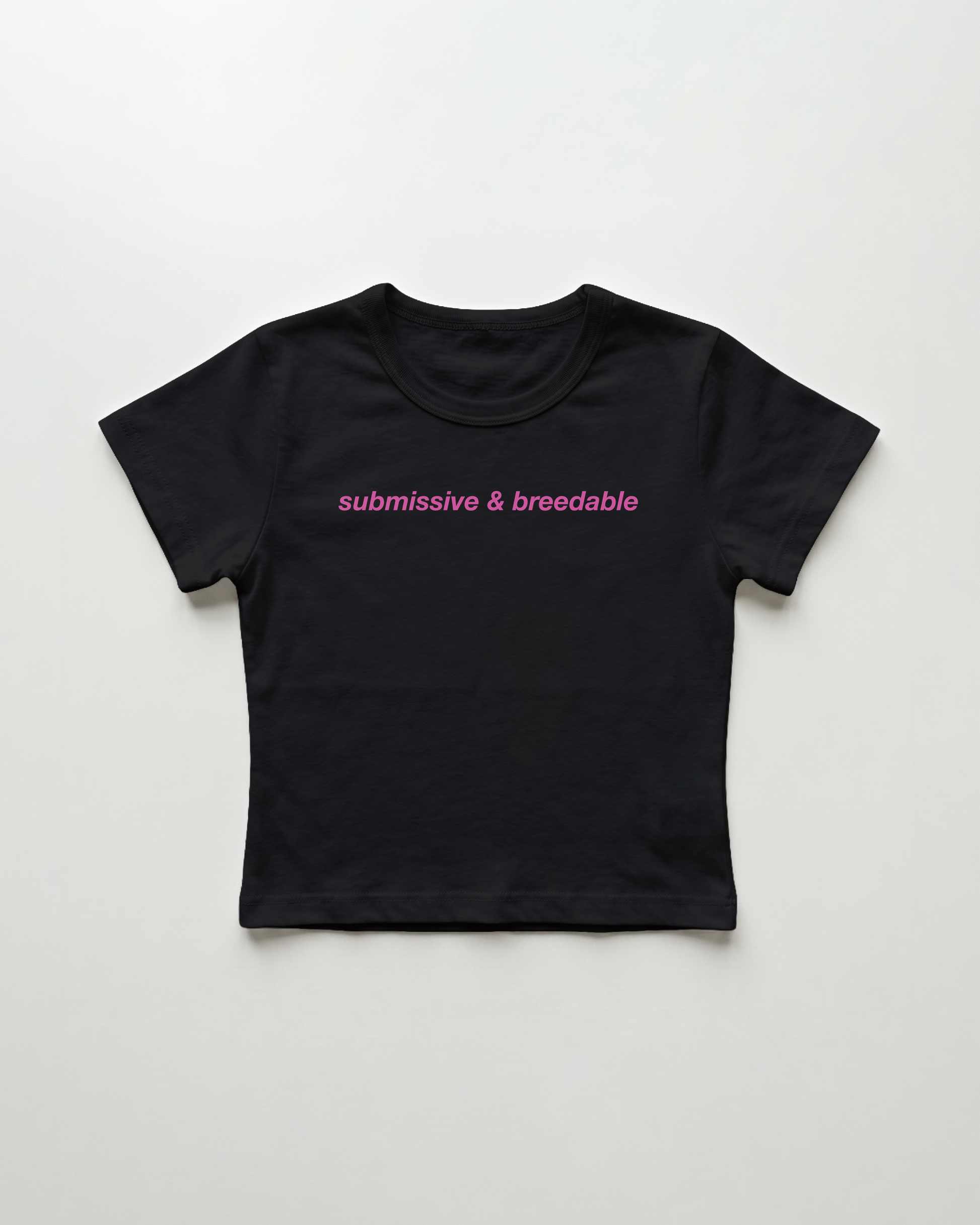 submissive & breedable cropped Baby Tee Schwarz | Lolita Sinz