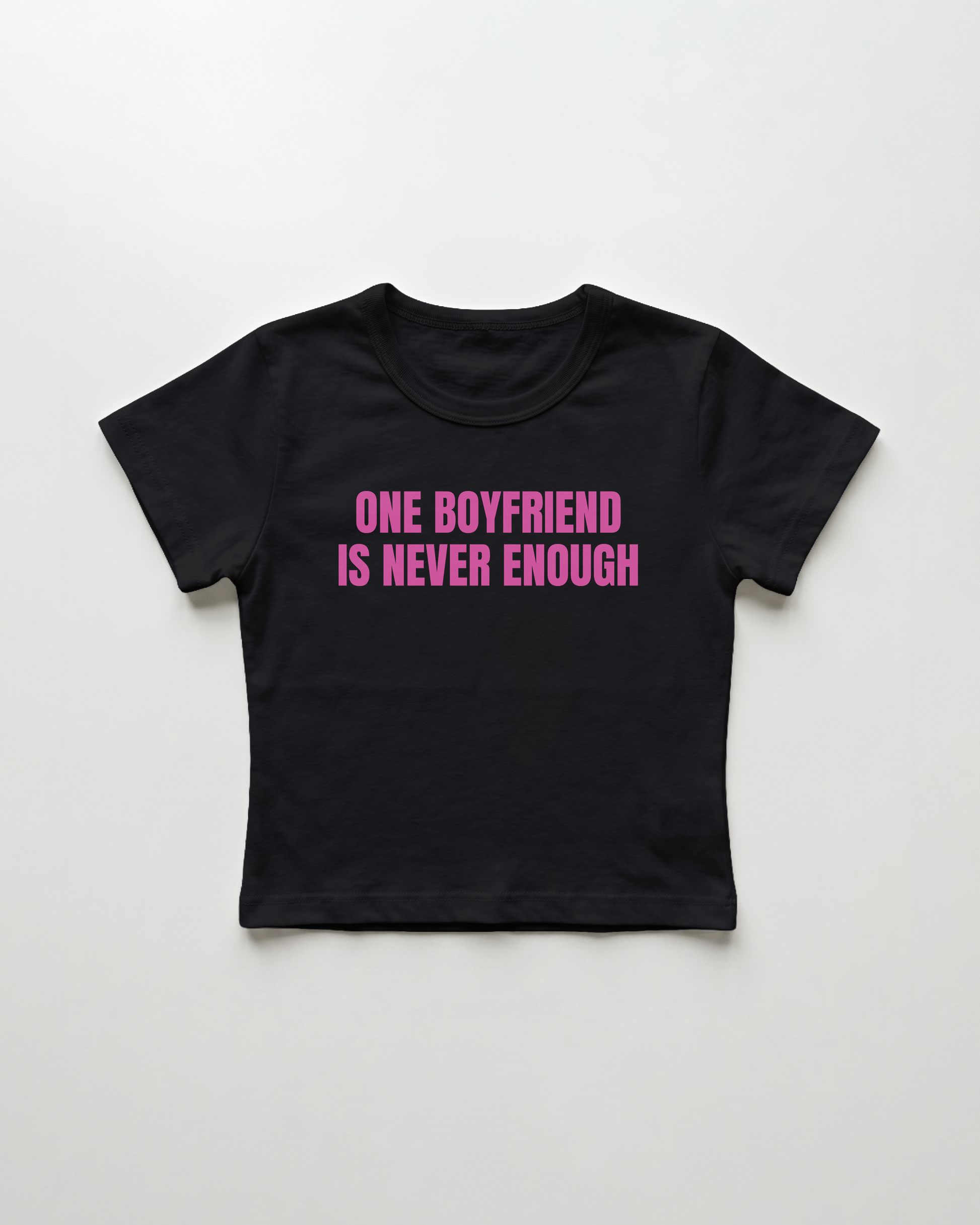 one boyfriend is never enough cropped Baby Tee Schwarz | Lolita Sinz