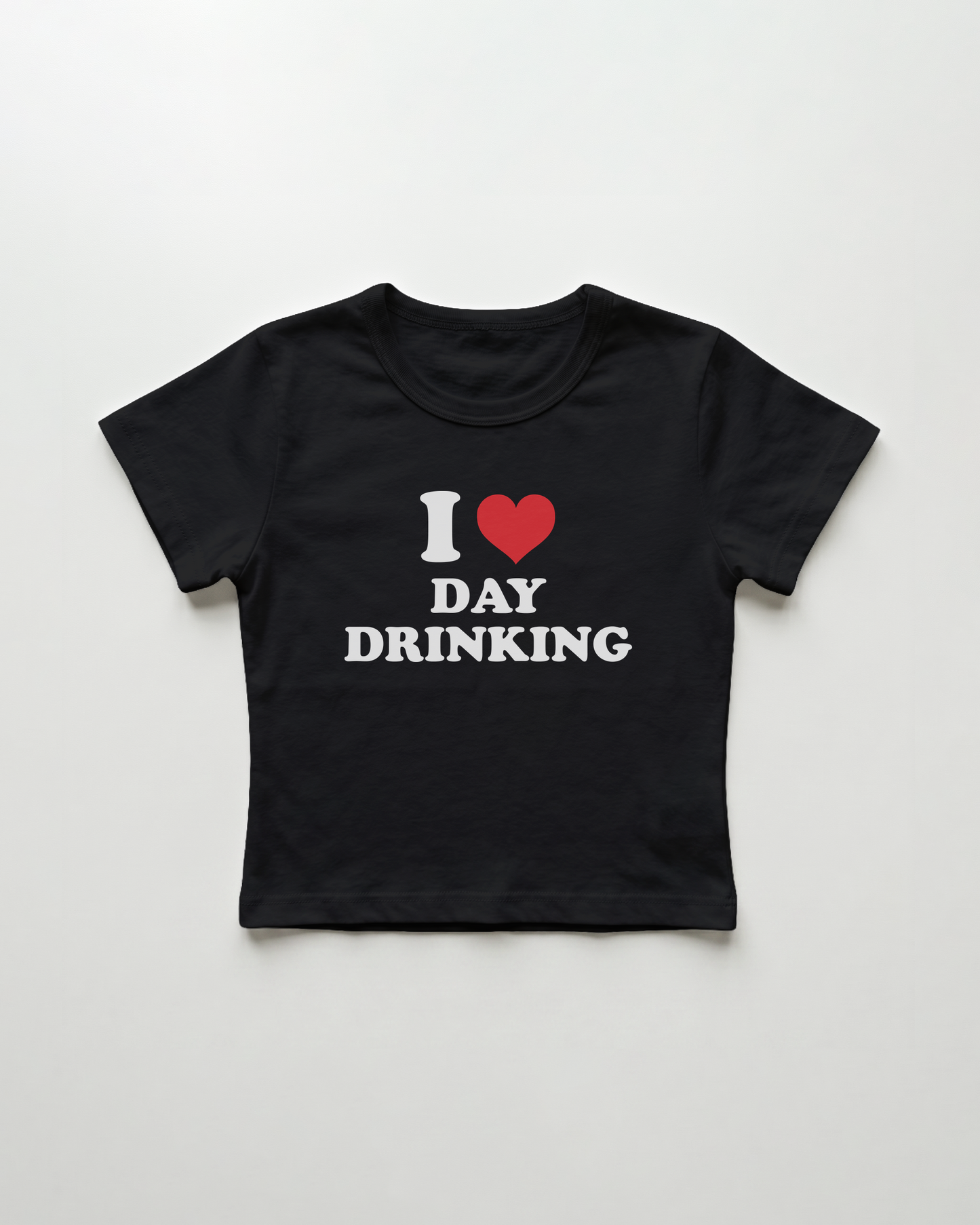 I love day drinking cropped Baby Tee Schwarz | Lolita Sinz